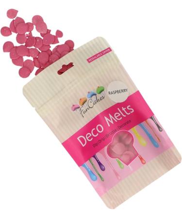FunCakes Deco Melts Raspberry Flavour - Melt in Microwave Pour in Every Shape Make Candy Drip Cakes Lollipops and Decorate Cakes Cookies and Cupcakes. AZO Free. 250 g - Buy Online on SooperMarket.com