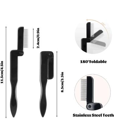 Stainless Steel Folding Eyelash Comb & Eyebrow Grooming Brush - Portable Makeup Tool for Women & Girls - Buy Online on SooperMarket.com