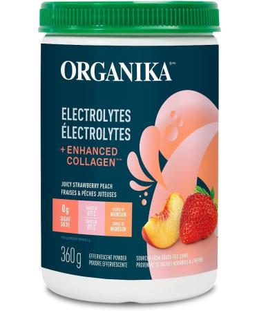 Organika Electrolytes Extra-Strength Powder- Lemon Lime- High in Sodium for Sport Recovery & Electrolytes + Enhanced Collagen- Strawberry Peach Flavour- Sugar-Free Hydration + Protein - Buy Online on SooperMarket.com