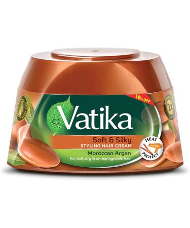 Vatika Naturals Nourish & Protect Styling Hair Cream | Henna Almond & Aloe Vera with Nourishing Vatika Oils - 140 ml / 4.9 oz (With argan oil)