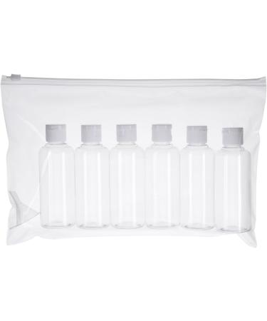 6 Pack Transparent Travel Bottles Set - 100 ML Leak-Proof with Funnel for Flights & Vacations - Buy Online on SooperMarket.com