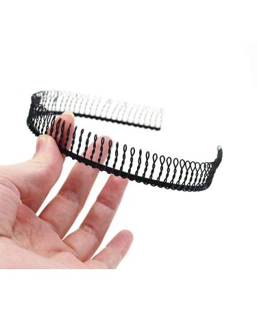 3 Pcs Unisex Black Metal Toothed Hair Band | Non-Slip Hair Hoop Comb Accessory - Buy Online on SooperMarket.com