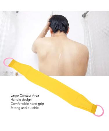 Double Sided Exfoliating Back Scrubber with Coarse Sand | Handle for Body Washing Shower - Yellow - Buy Online on SooperMarket.com