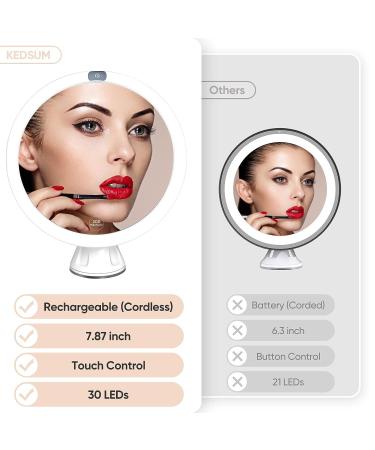 KEDSUM Upgraded 9 Rechargeable 10x Magnifying Makeup Mirror with Lights Dimmable Vanity Mirror with Touch Button, 360 Rotation, Large Suction Cup 9 inch - Buy Online on SooperMarket.com