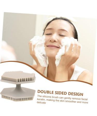 Mikinona Face Brush Silicone Face Cleansing Brush Face Cleansing Brush for Blackhead Facial Brush Cleaning Brush Face Cleansing Brush Exfoliator Double Sided Silica Gel Scrub 6.50X6.50X4.00CM Grey - Buy Online on SooperMarket.com