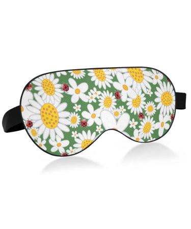 Haskirky Light Blocking Eye Mask Breathable and Adjustable Adult Men and Women Travel on Business Trips Yoga Meditation Light Smooth Comfortable Eye Mask Office Deep Sleep Goodies Daisy