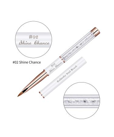 Shine Chance Acrylic Nail Brush Size 2 - 100% Real Kolinsky Art Brush for Professional Acrylic Powder Application - Handmade Manicure Tool for DIY and Salon Use - Buy Online on SooperMarket.com