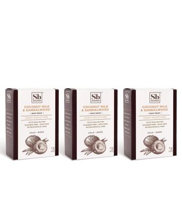 Soapbox Bar Soap Moisturizing & Exfoliating Bar Soap with Shea Butter & Olive Oil - Coconut Milk & Sandalwood Bath Soap Natural Eco-Friendly Vegan for Hands and Body - Paraben Gluten & Cruelty Free 5oz. (Pack of 3) ...