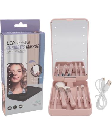 Huairdum Makeup Brush Set with Mirror LED Makeup Brush Box with Mirror for Home for Travel - Buy Online on SooperMarket.com