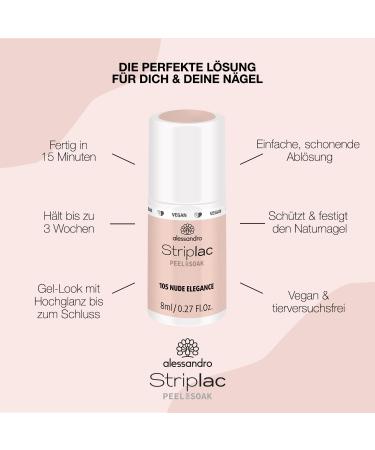 Alessandro Striplac UV Nail Polish - Nude Elegance | Long-Lasting Peel-Off Vegan & Cruelty-Free - 8 ml - Buy Online on SooperMarket.com