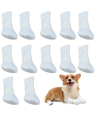 Zngou 12 Pcs Disposable Dog Shoes Dog Socks Paws Stop Licking Disposable Dog Boots Dog Paw Protector Dog Slippers Dog Foot Cover for Small Medium Dogs Pet Injured Paws Summer Indoor Outdoor Walking(L)