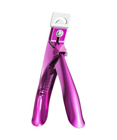 MelodySusie Acrylic Nail Clippers, Professional Nail Clippers Cutters for Acrylic Nails Fake Nail Tips, Adjustable Stainless Nail Trimmer, Manicure Tool for Salon Home Nail Art, Purple E-purple