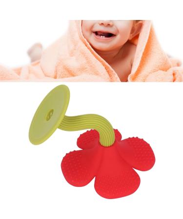 Plplaaoo Baby Teething Ring - Washable Food-Safe Silicone Ideal Gift for Toddlers Boiled Water Safe Rose Red - Buy Online on SooperMarket.com