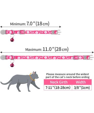 Tagme Personalized Cat Collar - Adjustable Safety Neck Band for Cats (2-Pack) - Pink - Custom Name & Phone Number Fits 18-28 cm - Buy Online on SooperMarket.com