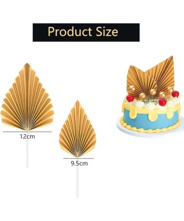 8 Pcs Gold Cake Topper Decorations Gold Palm Leaf Cake Toppers With Gold Cake Insert Decoration cake decorations for Birthday Party WeddingValentine's Day Baby Shower Diy - Buy Online on SooperMarket.com