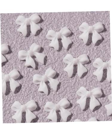 50pcs 3D Bowknot Nail Charms for Nail Art - White Resin Decorations | DIY Manicure Accessories - Buy Online on SooperMarket.com