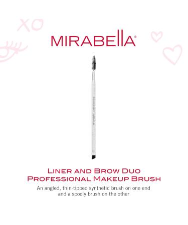 Mirabella Liner & Brow Duo Brush | Premium Cruelty-Free Makeup Brush | Hand-Sculpted Aluminum Handle for Flawless Blending - Buy Online on SooperMarket.com