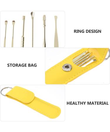 Ear Wax Removal Tool Set with Silicone Ear Plugs - Golden 11.5X2.7X1cm - Buy Online on SooperMarket.com