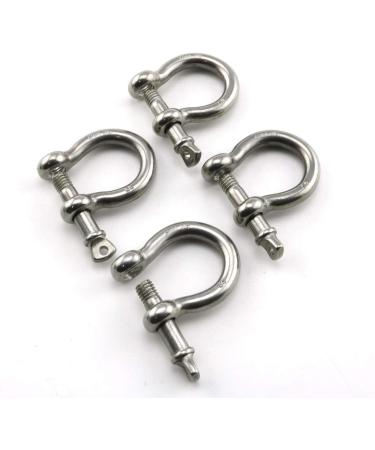 Heyous 4pcs Stainless Steel 1/4 Inch Screw Pin Anchor Shackles - Heavy Duty Bow Shape Load Clamps for Chains, Wirerope Lifting, Camping & Survival - Buy Online on SooperMarket.com