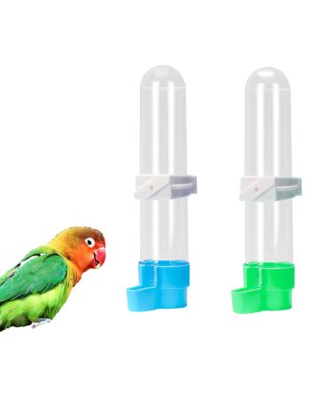 HIXNUG 2Pcs Bird Waterer Feeding Cup Automatic Feeding Water Bottles Dispenser Feeder Hanging Bird Bottle Drinker for Cockatiel Parrots