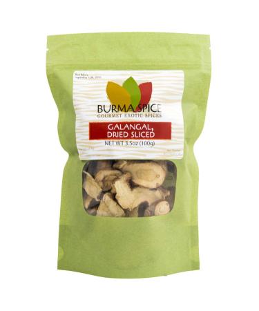 Dried Galangal, Sliced | Greater Galangal - Alpinia Galanga | Perfect for Tom Yum and Tom Kha Soups 3.5 oz. 3.5 Ounce (Pack of 1)