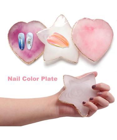 Bodhi2000 Heart-Shaped Nail Art Palette | Color Mixing & Gel Polish Holder | Purple Star Violet for Manicure & Salon Use - Buy Online on SooperMarket.com