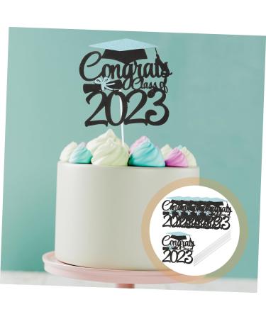 MAGICLULU 6pcs 2023 Graduation Cake Decorating Cake Letters Graduation Cake Decoration Congratulation Party Supplies Class a Customs Glitter Grad Cupcake Topper Make up Graduation Hat Blue 15x14.3cm - Buy Online on SooperMarket.com