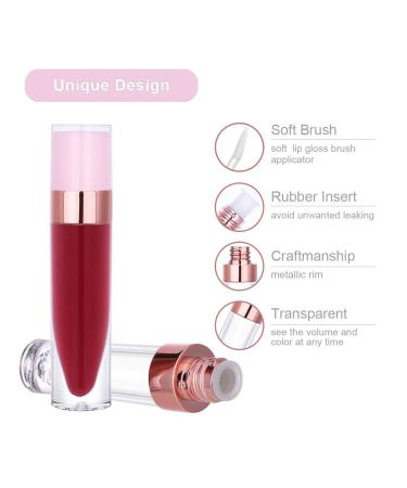 CAIYA 12Pcs Lip Gloss Tubes 6.4ml Empty Containers for DIY Lip Gloss - Pink Rose Gold | Refillable Lipstick Tubes with Rubber Stoppers - Buy Online on SooperMarket.com
