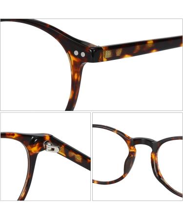 ZENOTTIC Vintage Round Glasses Frame | Retro Tortoise Nerd Glasses for Women & Men | Clear Lens No Prescription Needed - Buy Online on SooperMarket.com