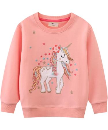 Girls Unicorn Sweatshirt | Kids Cotton Top | Long Sleeve Pullover | Age 1-12 Years - Buy Online on SooperMarket.com