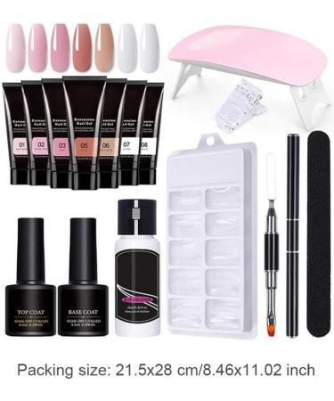 Gel Nail Kit 15ml 7 Colors Gel Extension Nail Kit with UV Lamp Nail File Clip Builder Gel Nail Kit Long-Lasting Gel Polish Starter Kit Acrylic Nail Kit - Buy Online on SooperMarket.com