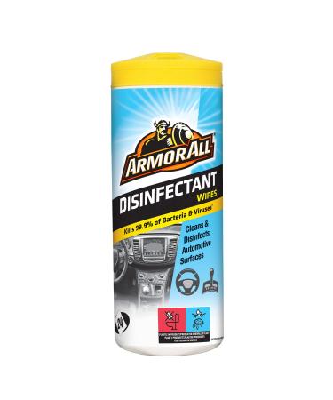Armor All 24 Disinfectant Wipes Citrus Scent Cleans and Disinfects All Car Surfaces In One Step Kills 99.99% of Bateria and Virus Freshness Lock Ideal For Car Detailing