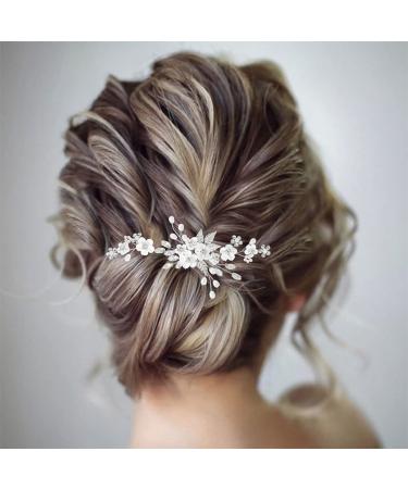 Crystal Wedding Hair Pins - Bridal Hair Pieces for Women - Pack of 3 - Gorais Flower Design (A-Silver) - Buy Online on SooperMarket.com
