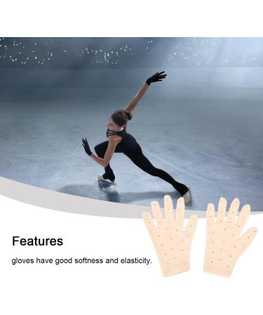 Kawehiop Women's Fashion Figure Skating Wrist Gloves - Breathable Fast-Drying Sunscreen Protection in Skin Color - Buy Online on SooperMarket.com