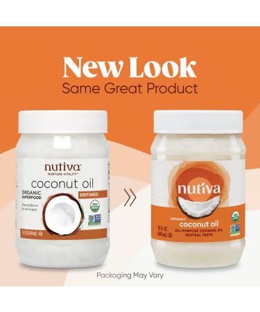 Nutiva Organic Refined Coconut Oil 15 fl oz - Pure, Versatile & Healthy Cooking Oil - Buy Online on SooperMarket.com