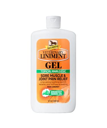Absorbine Veterinary Liniment Gel, Topical Menthol Analgesic Rub for Sore Muscle, Joint & Arthritis Pain Relief 12 oz