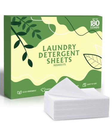 YOGINGO Laundry Detergent Sheets 90 Sheets (up to 180 loads) Eco Friendly Laundry Soap Sheets Travel Laundry Detergent No Plastic Jug New Liquid-Less Technology Active Fresh Washer Sheets Detergent