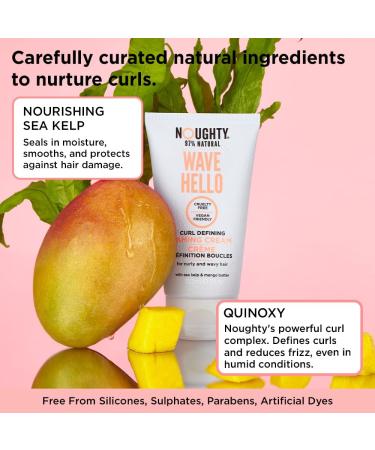 NOUGHTY 97% Natural Wave Hello Curl Taming Cream - Vegan Curl Defining Haircare with Sea Kelp & Mango Butter - 150ml (2 Pack) for Curly & Wavy Hair - Buy Online on SooperMarket.com