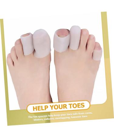 PLAFOPE 10pcs Silicone Toe Covers & Separators - Big Toe Protectors for Men - Mild White - 3x2.5cm - Buy Online on SooperMarket.com