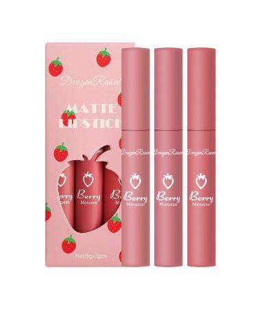 3 pieces of waterproof durable matt liquid lip gloss set matt liquid lipstick lip gloss kit durable waterproof lipstick 1 ml (1 Pack) # 03