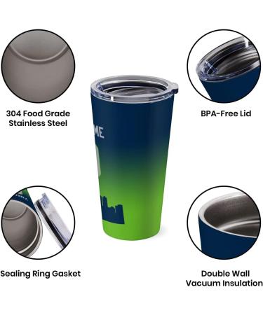Custom Football Insulated Stainless Steel Tumbler - Personalized Seattle Fan Gift - Buy Online on SooperMarket.com