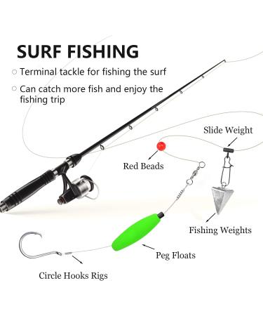 SEAOWL 78Pcs Saltwater Surf Fishing Kit - Pompano Rig Tackle Box with Hooks, Floats, Weights, Beads - Beach Gear Equipment - Buy Online on SooperMarket.com