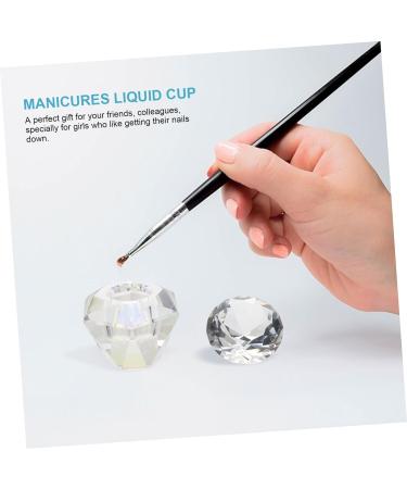 POPETPOP 1pc Nail Art Crystal Cup Glass Container with Lid Crystal Cup for Nails Dappen Dish Nail Tech Transparent Nail Polish Crystal Nail Art Cup White Crystal Vegetable Bowl With Cover 5.5x5.5cm White - Buy Online on SooperMarket.com