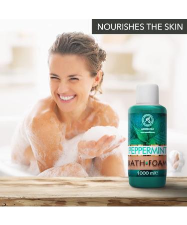 Relaxing Bathing Foam with Essential Peppermint Oil 1000ml | Wellness Aromatherapy & Spa Experience for Good Sleep and Body Care - Buy Online on SooperMarket.com