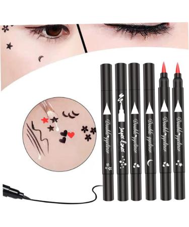 Eyeliner Stamp Double-Head Stamp Eyeliner 2 in 1 Double-Head Waterproof Liquid Eyeliner Pen Make-Up Tool Black Heart - Buy Online on SooperMarket.com