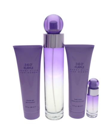 Perry Ellis 360 Purple 4 Piece EDP Spray/Body Lotion/Shower Gel Gift Set for Women - Buy Online on SooperMarket.com