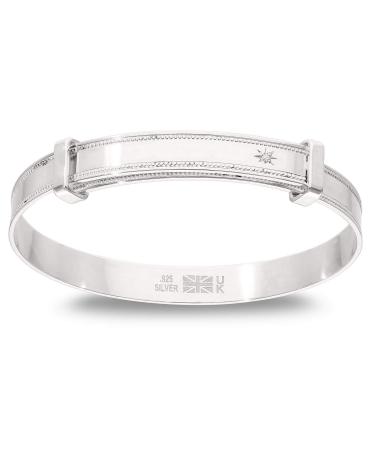 Baby Bangle Christening Birthday Baby Shower Expander Bracelet - 925 Sterling Silver
