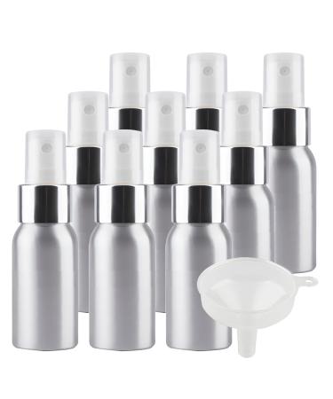 TIANZD 12 Pcs 120ml Empty Silver Aluminium Fine Mist Spray Bottle with White/Silver Metal Spray Head Refillable Travel Alu Bottles for Body Sprays Room Fragrances Perfumes Hair Garden Funnel Silver 30ml