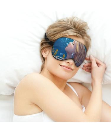 LynaRei Mermaid Sleeping Mask - Girl Under Water Sleep Eye Mask with Adjustable Strap for Blocking Out Light | Soft Blindfold for a Restful Sleep - Buy Online on SooperMarket.com
