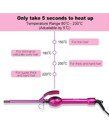 iGutech 9mm Ceramic Curling Iron for Long & Short Hair - 3/8 Inch Barrel - Buy Online on SooperMarket.com